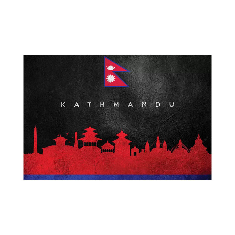 «Katmandou Népal Skyline II» par Adrian Baldovino, impression sur toile tendue, H 8 po x l 12 po x P 0,75 po