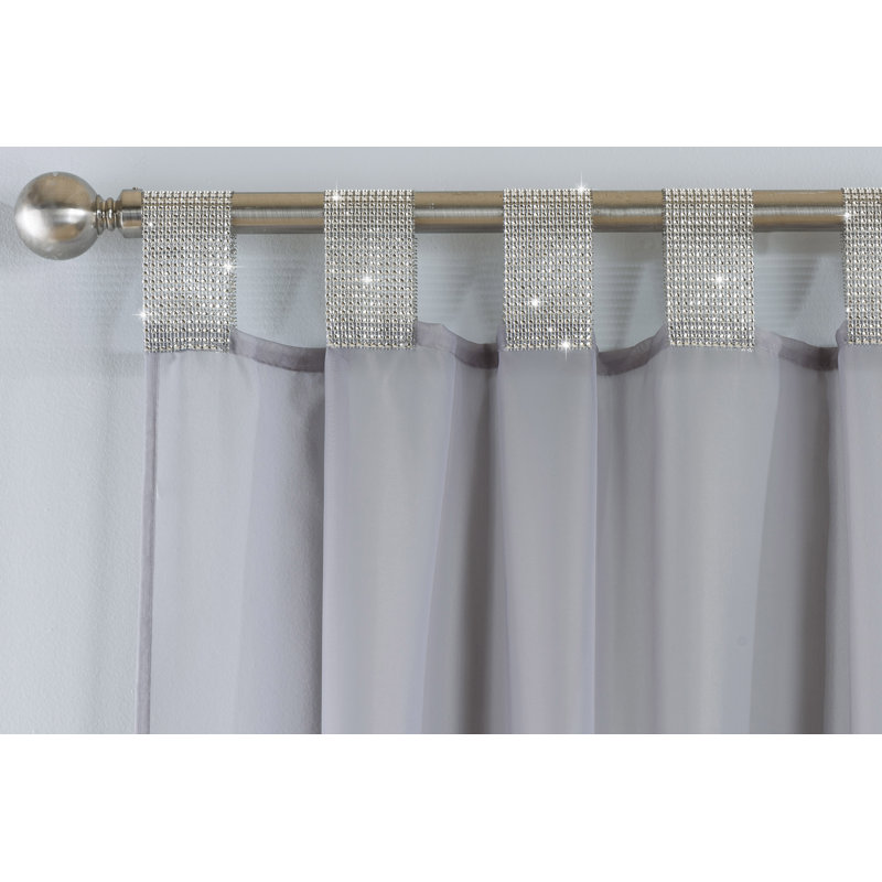 Burger Sheer Curtain Single Panel, Grey, 140 W x 122 D cm