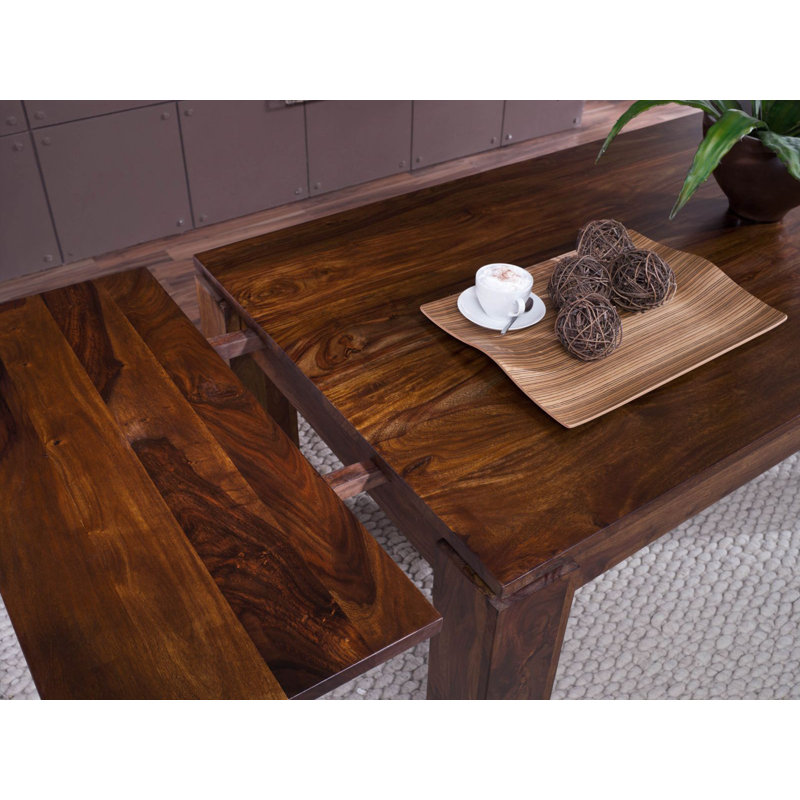 Metro Extendable Solid Wood Dining Table, H76 x L180 x W90cm, Brown