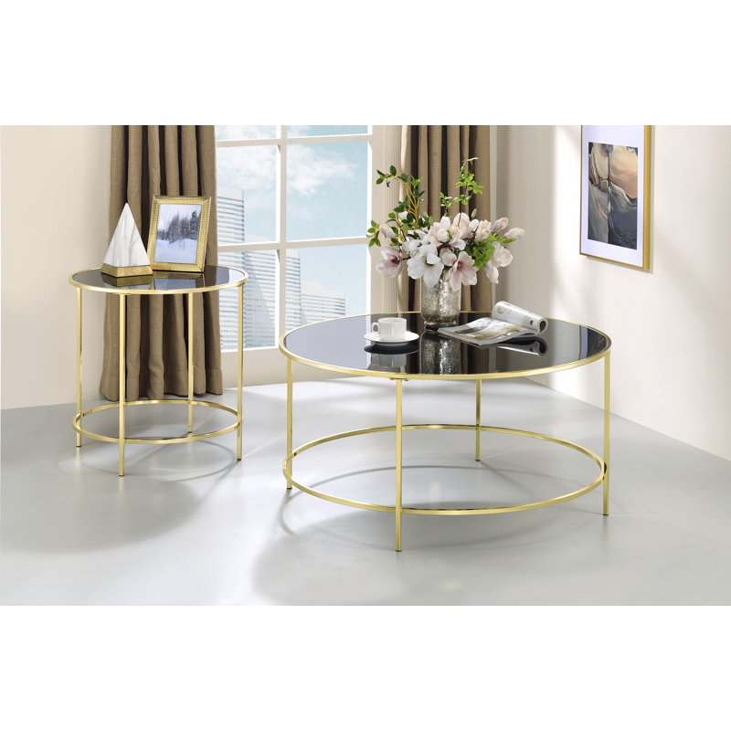 Silverlock Glass Top End Table, Gold