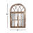 Mabank Wood Arched Window Pane Brown Wall Mirror with Cream Distressing and Metal Details