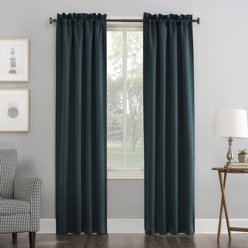 Wayfair Basics® Dorcia Thermal Blackout Rod Pocket Curtain Panel, 40" W x 63" L, Teal