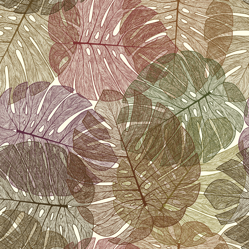 Seamless Tropical Leaves by JulietArts - Wrapped Canvas Print, 30cm H x 30cm W
