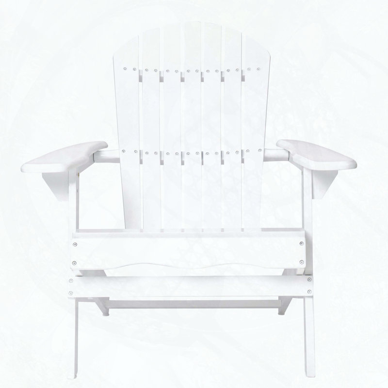 Foldable Acacia Wood Adirondack Chair, White