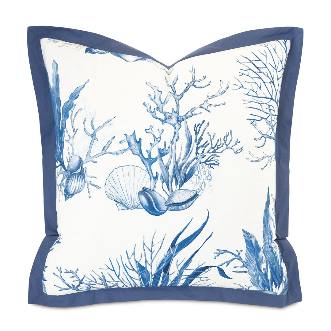 Majorca White/Blue Cotton Piece Sham Eastern Accents