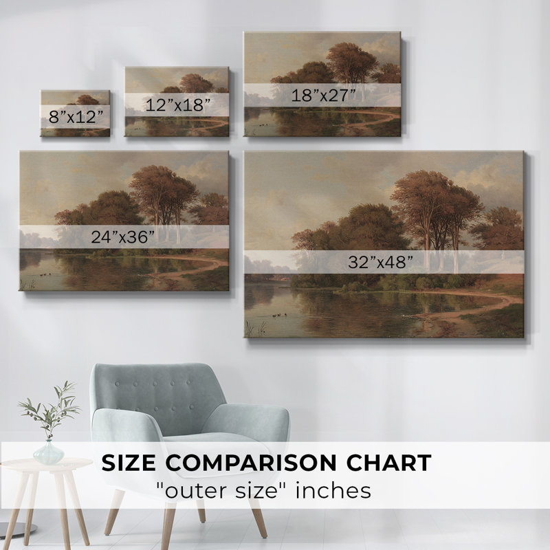 "Vintage Landscape" - CCXIX, reproduction d'art sur toile, H 25 po x l 37 po