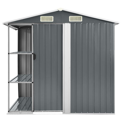 Garden Shed with Rack 205x130x183 cm Iron