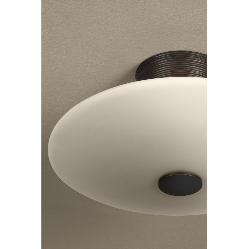 Troy Lighting Albus 15.75 inch wide 1 Light Integrated LED Semi Flush in Bronze Leaf