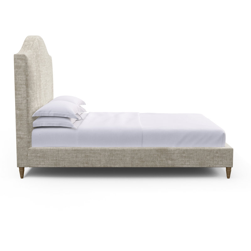 Montague Upholstered Bed, Full, Crushed Velvet Graphite, Weathered