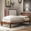 Lits simples en bois massif, finition noyer, style moderne pour la maison