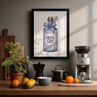Drink Gin Vintage - Framed Print