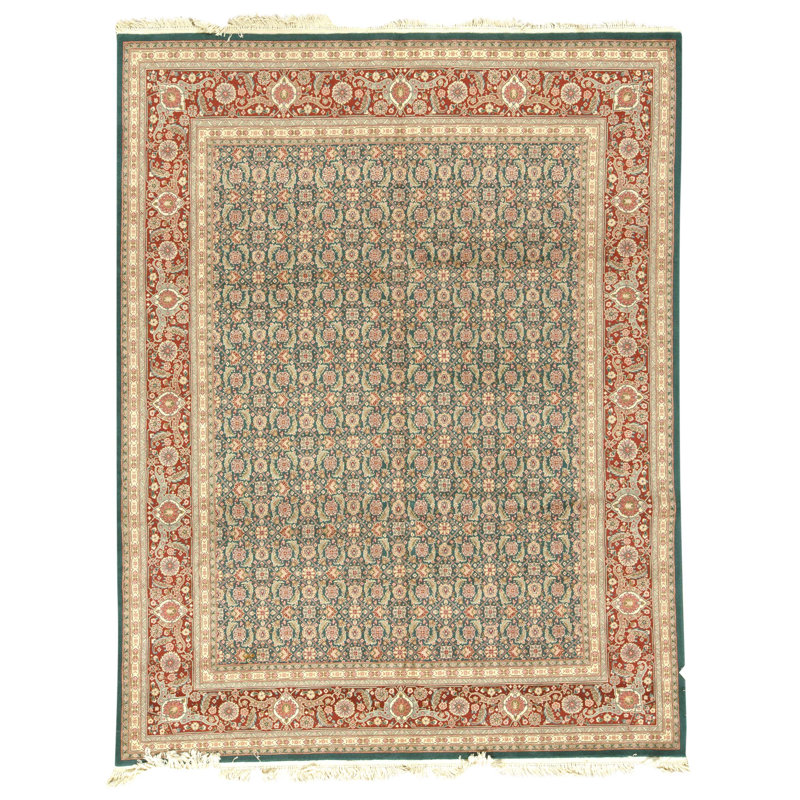 Tapis vert et vin noué à la main de haute qualité