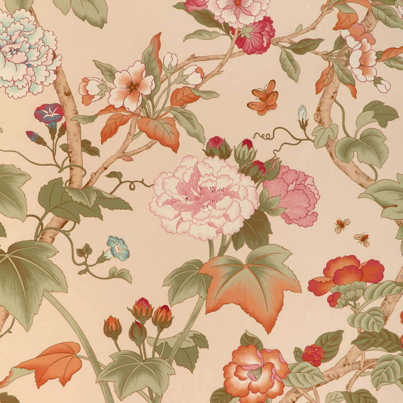 Gardenia Print, Pink/Green/Beige