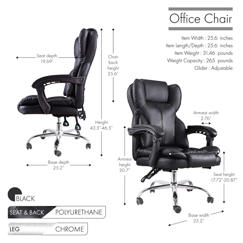 Fauteuil de direction Mathis, Noir