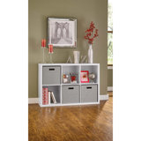 6 Cube Storage Shelf Organizer Bookshelf With Back Panel, Easy Assembly, Wood,