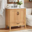 Meuble-lavabo en bois avec lavabo en céramique, tiroir inférieur et tablette réglable