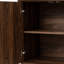 Buffet en noyer à double porte de conception miroir, ton foncé de merisier, 32 po de hauteur, 55,99 lb, tablettes intérieures amovibles, pieds en bois massif