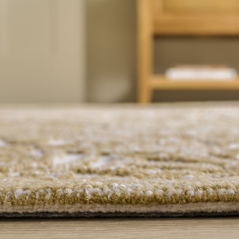 Laine touffetée à la main MSR Trace; Tapis damassé en coton et latex, Tapis de couloir 2 pi 3 po x 8 pi