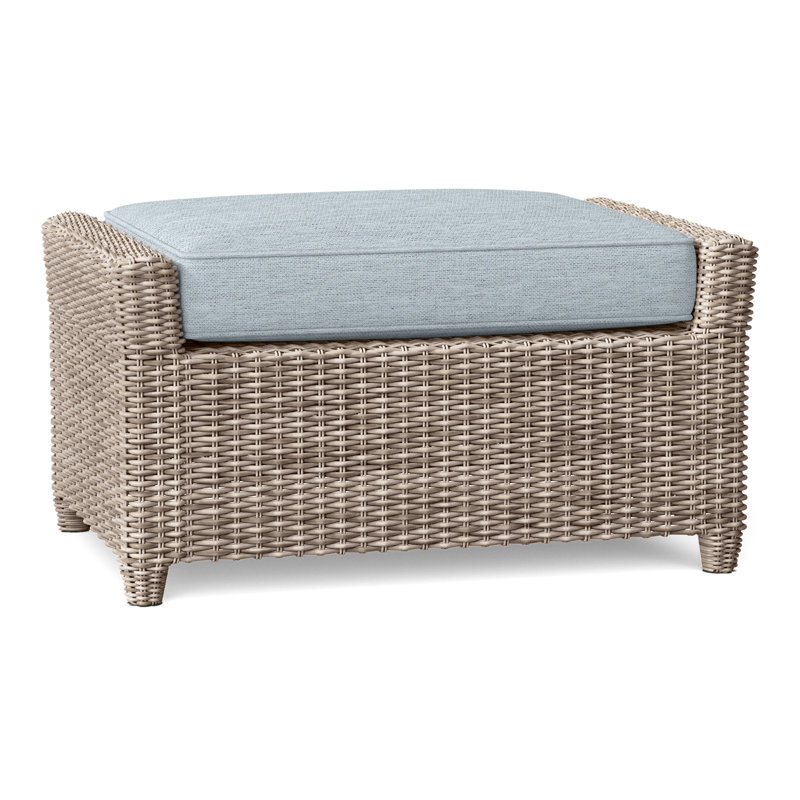 Sag Harbor Outdoor Ottoman, Ocean Rain, Oyster