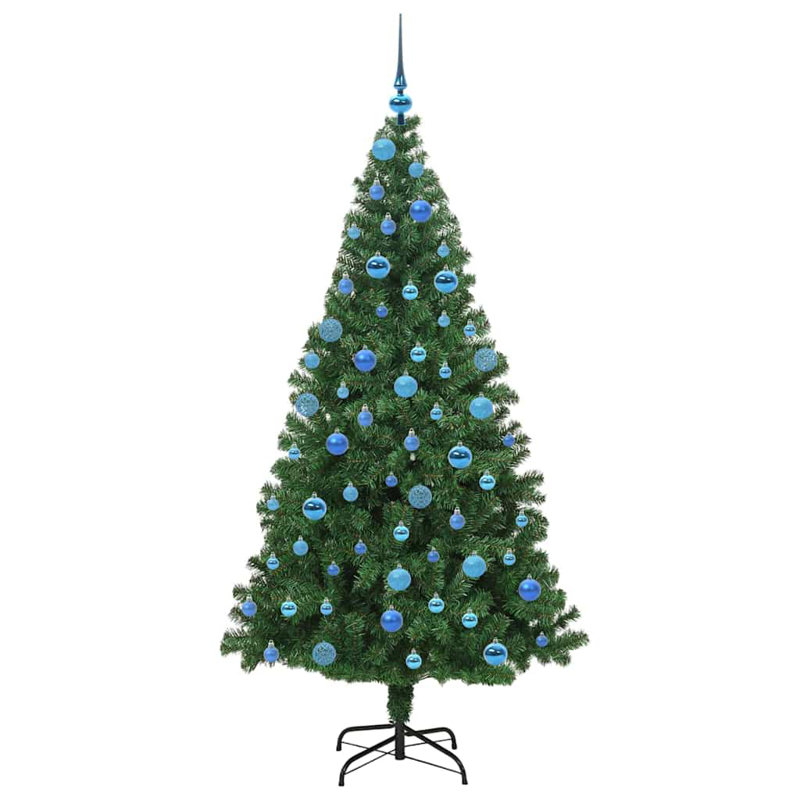 vidaXL Upside-down Artificial Pre-lit Christmas Tree with Ball Set, 5.91 ft