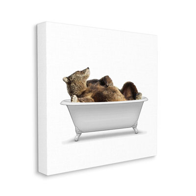 " Bathroom Wildlife Bear In Tub " by Annalisa Latella