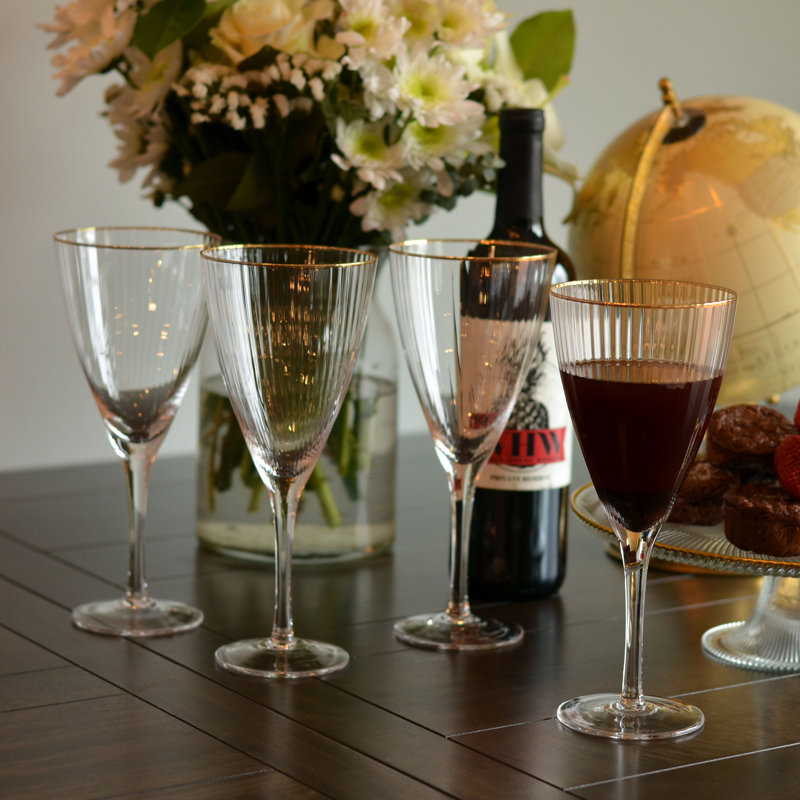 Verres à vin dorés Mid Century