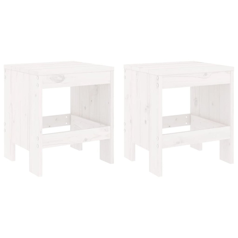 Nedyu Solid Wood Counter Stool, Short Stool ( 17.7" Seat Height), White Pine