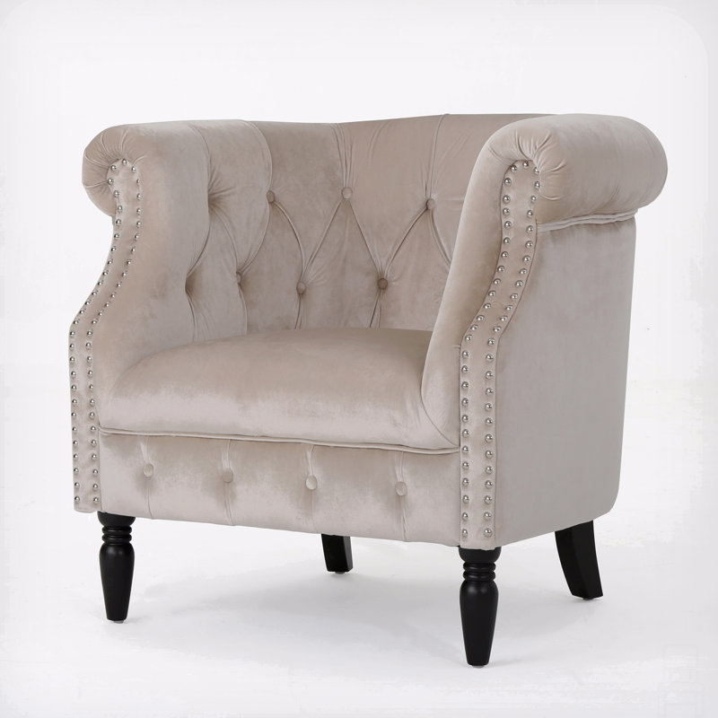 CHAISE CLUB, Velours champagne