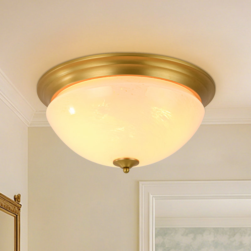Plafonnier encastré en verre 3 lumières