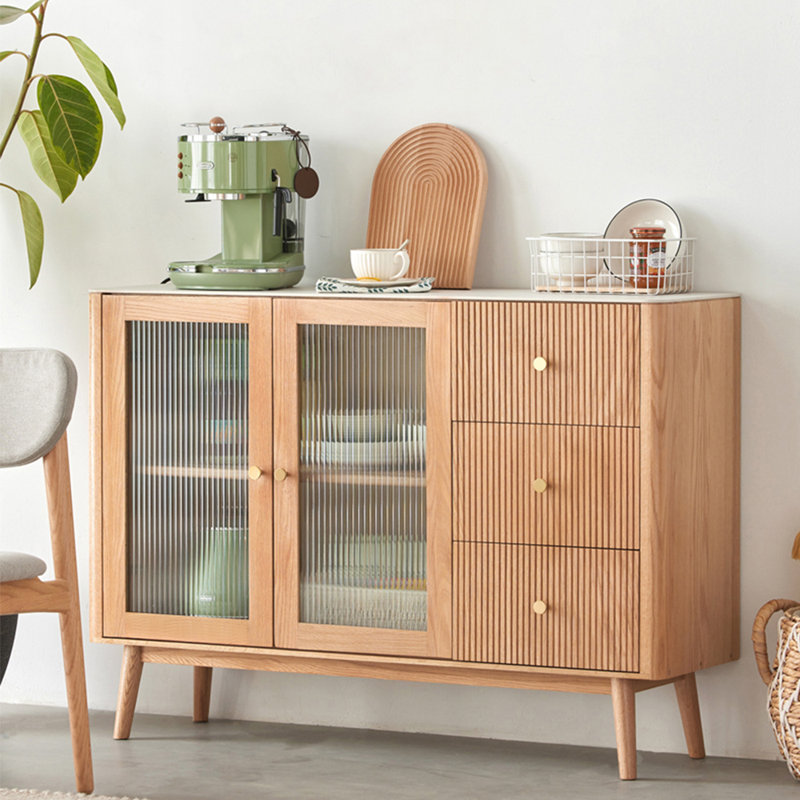 Armoire de rangement simple en bois massif, Brun jaunâtre, H 59,06 po x l 33,46 po x P 13,78 po