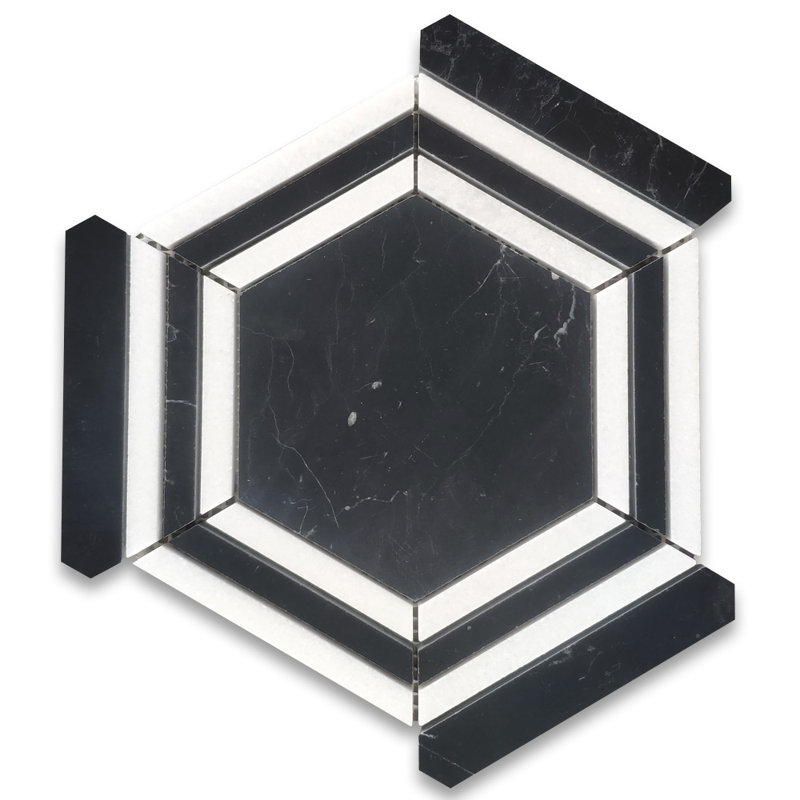 9" x 8" Marble Honeycomb Mosaic Wall & Floor Tile