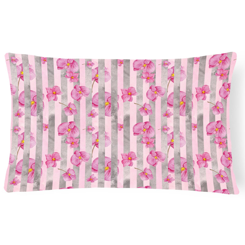  Coussin décoratif intérieur / extérieur Watercolor Flowers Stripes