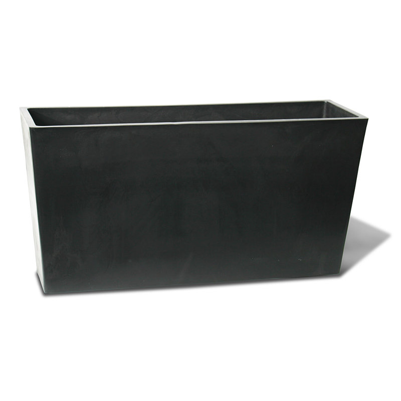Cara Handmade Planter Box, 16" H x 31" W x 10" D, Distressed Black