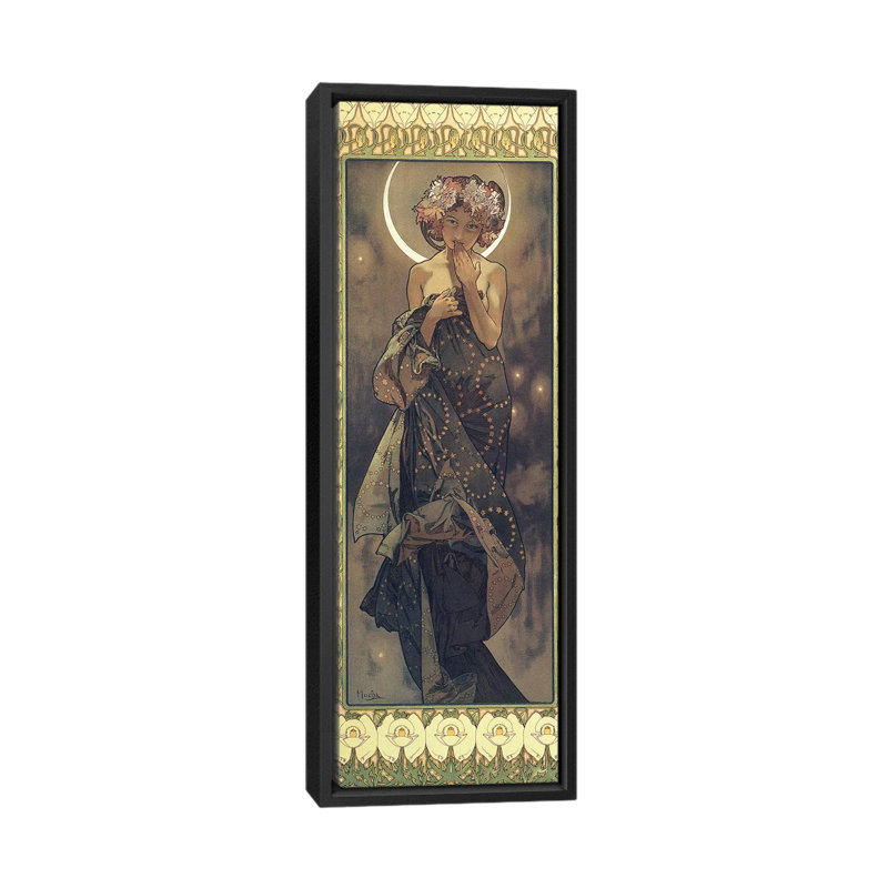 La lune et les étoiles: la lune, 1902 par Alphonse Mucha - impression panoramique, H 36 po x l 12 po x P 1,5 po