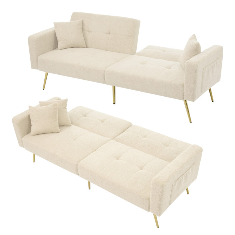 3 Seater Fabric Sofa Bed, Beige