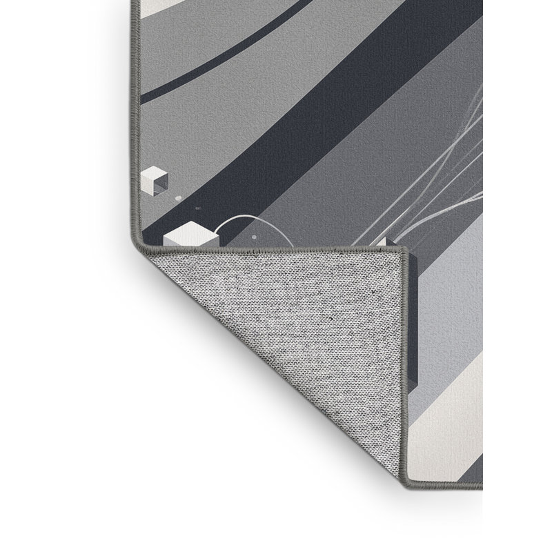 Machine Washable Orfelinda Modern Streaming Setup Modern & Contemporary Abstract Rug in Gray – Gray Binding, 8x12