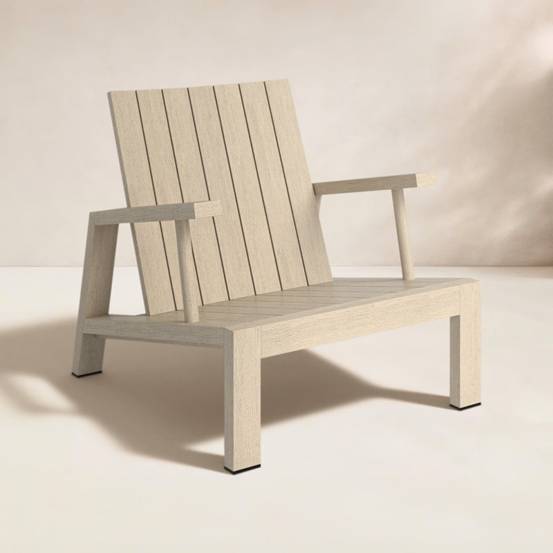 Dorsey Outdoor Teak Adirondack Lounge Chair, Brown
