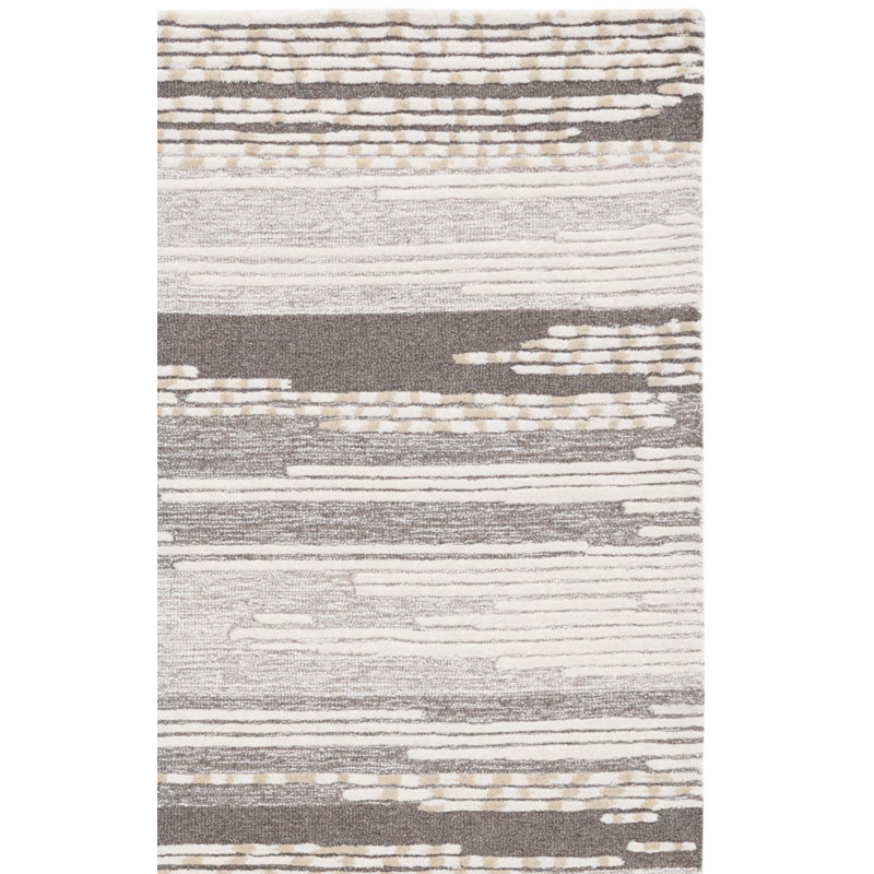Tapis beige en laine / coton touffeté à la main Martha Stewart, Tapis de couloir 2 pi 3 po x 8 pi