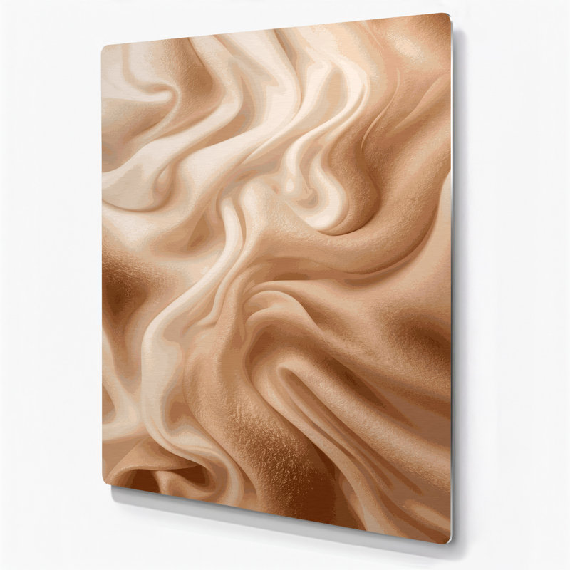 Abstrait couleur champ 28, art mural en métal brun, H 11 po x l 14 po