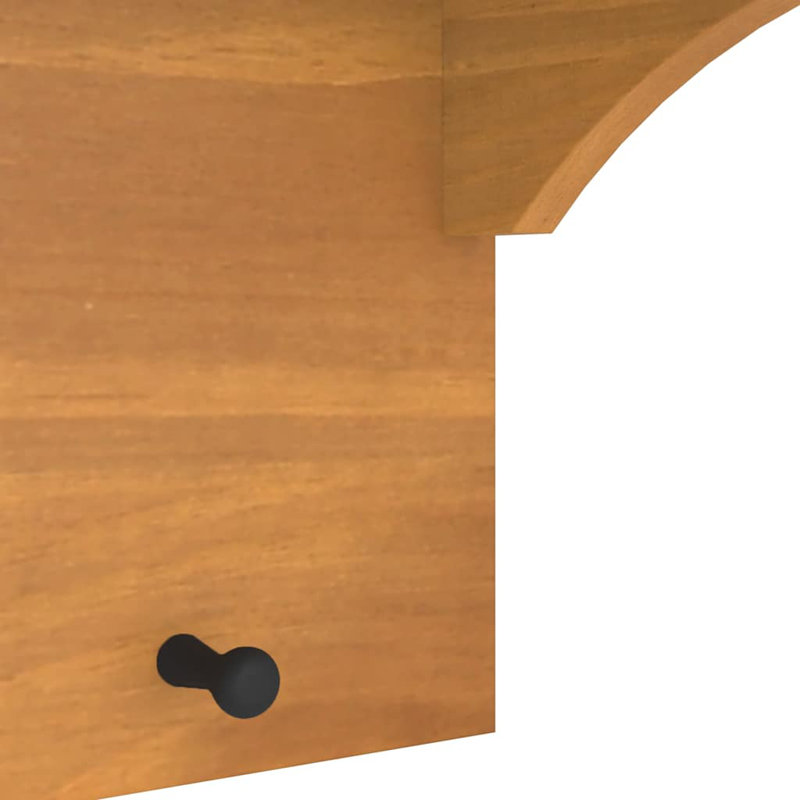 Solid Wood Wall Mounted Coat Rack, Brown