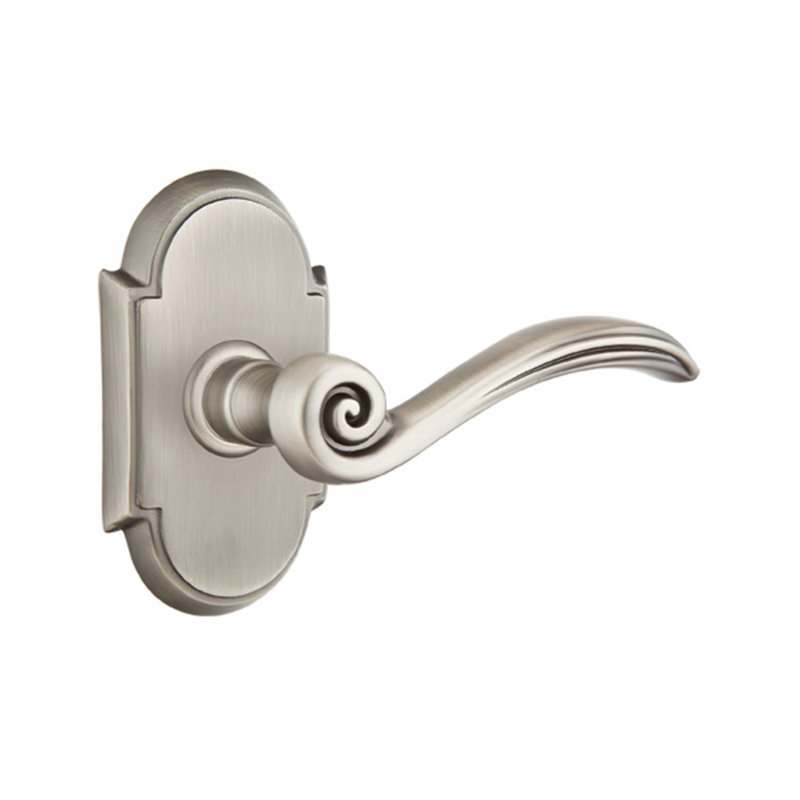 Poignée de porte Elan Passage (Hall & Closet) avec rosette, Nickel antique, Gauche