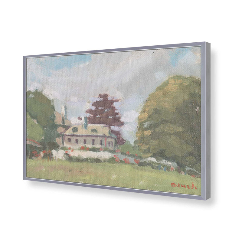 «New England Home in Spring» par Stephen Calcasola, reproduction d'art, Argent argent, H 12 po x l 16 po