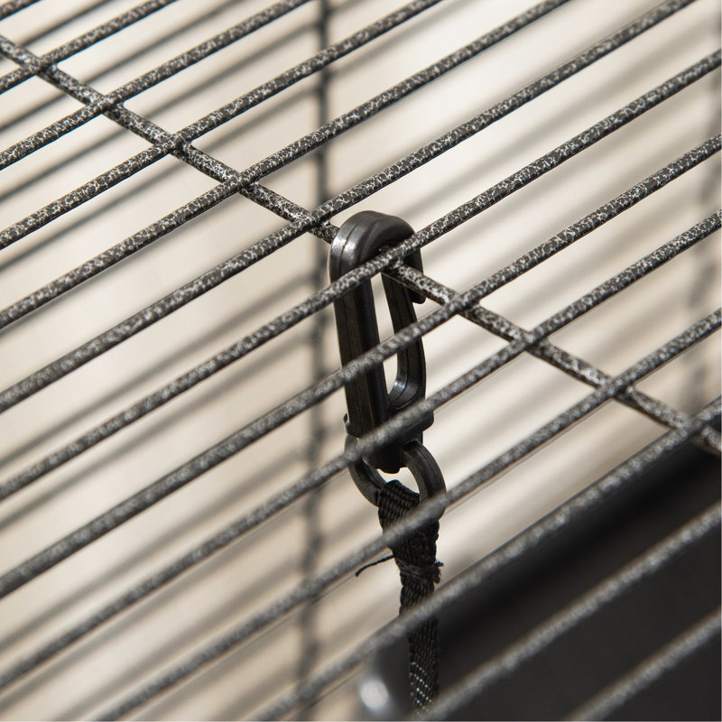 Cage en métal pour petits animaux, grande cage de furet, cage Chinchilla, cage à sucre, avec hamac et 4 niveaux, plateau amovible, gris