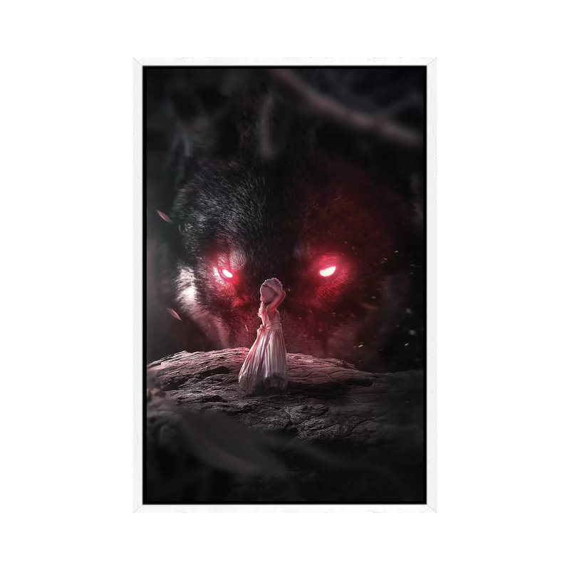 Lost In The Dark by Zenja Gammer - Print on Canvas, 66.04 cm H x 45.72 cm W, White Framed