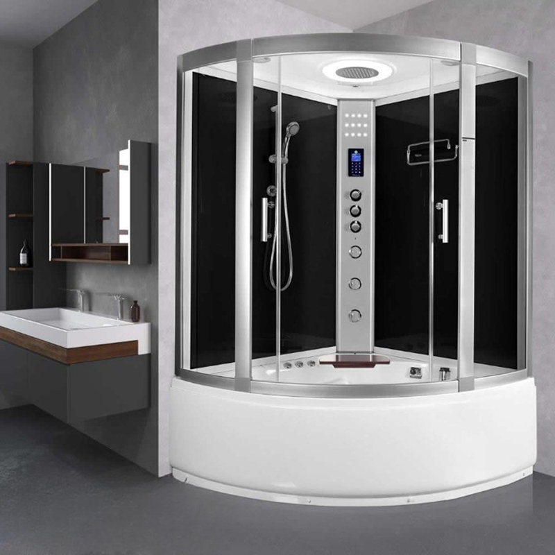 Vidalux Lisbon 1350 Steam Shower Whirlpool 1350 x 1350, Black