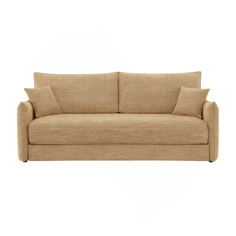 Canapé en chenille avec 2 coussins (peut se transformer en canapé-lit)