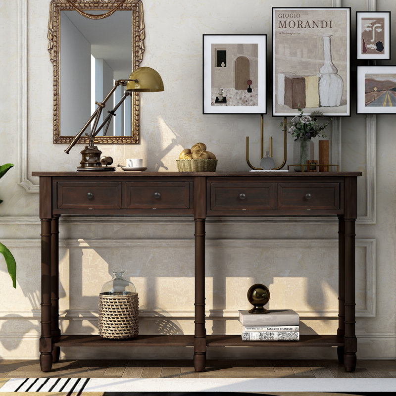 Commode décorative 2 tiroirs Seshadri, Brun foncé