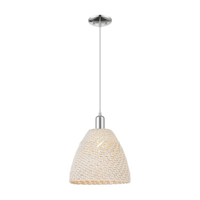 Cidalino - Mini-luminaire suspendu à cordon 1 lumière avec abat-jour tressé - Abat-jour