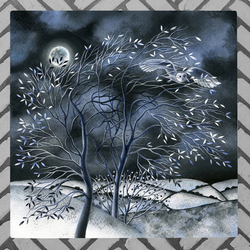 P.STONE Traditional Plants & Flowers Wall Decor on Ceramic