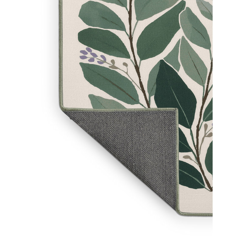 Soft Plush Feingold Easter Modern & Contemporary Abstract Area Rug in Beige – SageGreen Binding, 2x5